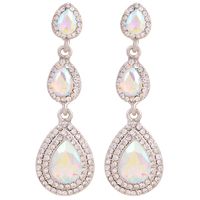 1 Pair Glam Luxurious Geometric Water Droplets Plating Artificial Crystal Drop Earrings sku image 3