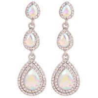 1 Paire Glamour Luxueux Géométrique Les Gouttelettes D'eau Placage Cristal Artificiel Boucles D'oreilles sku image 3