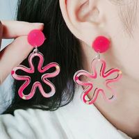 1 Pair Simple Style Flower Arylic Drop Earrings main image 1