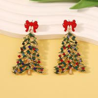 1 Pair Classic Style Flower Bow Knot Inlay Zinc Alloy Zircon Earrings main image 4