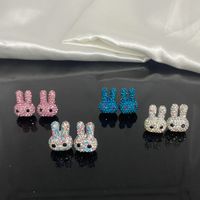 1 Pair Basic Rabbit Plating Inlay Copper Artificial Gemstones Ear Studs main image 1