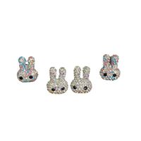 1 Pair Basic Rabbit Plating Inlay Copper Artificial Gemstones Ear Studs main image 5