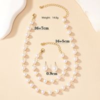 Elegant Vacation Classic Style Pearl Alloy Plastic Plating 14k Gold Plated Women's Bracelets Earrings Necklace main image 2