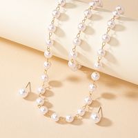Elegant Vacation Classic Style Pearl Alloy Plastic Plating 14k Gold Plated Women's Bracelets Earrings Necklace main image 4