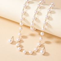 Elegant Vacation Classic Style Pearl Alloy Plastic Plating 14k Gold Plated Women's Bracelets Earrings Necklace sku image 1