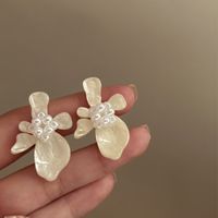 1 Pair Simple Style Flower Plating Alloy Ear Studs main image 2