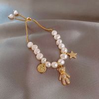 Elegant Cute Lady Bear Freshwater Pearl Copper Inlay Artificial Gemstones Bracelets main image 2