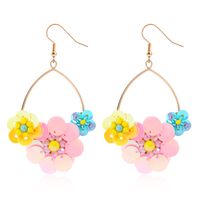 1 Pair Sweet Flower Arylic Glass Drop Earrings main image 4