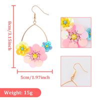 1 Pair Sweet Flower Arylic Glass Drop Earrings main image 5