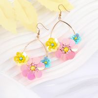 1 Pair Sweet Flower Arylic Glass Drop Earrings main image 3