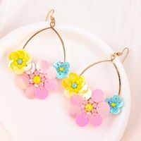 1 Pair Sweet Flower Arylic Glass Drop Earrings main image 2