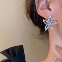 Wholesale Jewelry Elegant Lady Starfish Alloy Zircon Plating Inlay Ear Studs main image 5
