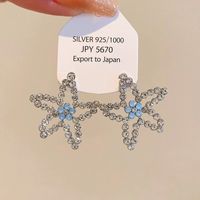 Wholesale Jewelry Elegant Lady Starfish Alloy Zircon Plating Inlay Ear Studs main image 1