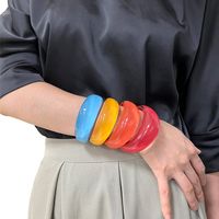 Classic Style Solid Color Resin Enamel Women's Rings Bracelets main image 6