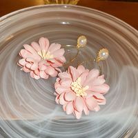 1 Pair Japanese Style Flower Cloth Drop Earrings sku image 1