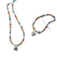 Sweet Heart Shape Beaded Beaded Women's Bracelets Necklace main image 4