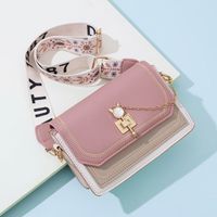 Women's Mini All Seasons Pu Leather Letter Color Block Elegant Chain Square Magnetic Buckle Shoulder Bag sku image 6