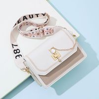 Women's Mini All Seasons Pu Leather Letter Color Block Elegant Chain Square Magnetic Buckle Shoulder Bag sku image 1