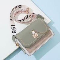 Women's Mini All Seasons Pu Leather Letter Color Block Elegant Chain Square Magnetic Buckle Shoulder Bag main image 2
