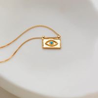 Ig Style Simple Style Devil's Eye Solid Color Sterling Silver Plating Inlay Artificial Gemstones 18k Gold Plated Necklace main image 1