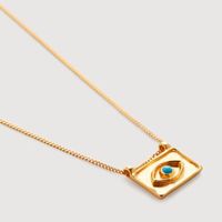 Ig Style Simple Style Devil's Eye Solid Color Sterling Silver Plating Inlay Artificial Gemstones 18k Gold Plated Necklace main image 4