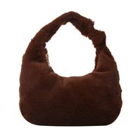 Women's Medium All Seasons Plush Solid Color Classic Style Dumpling Shape Zipper Handbag main image 2
