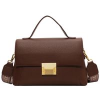Women's Medium All Seasons Pu Leather Solid Color Classic Style Square Lock Clasp Handbag sku image 3