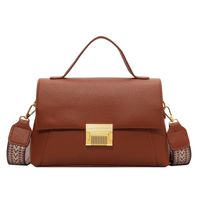 Women's Medium All Seasons Pu Leather Solid Color Classic Style Square Lock Clasp Handbag sku image 4