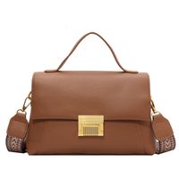 Women's Medium All Seasons Pu Leather Solid Color Classic Style Square Lock Clasp Handbag sku image 2