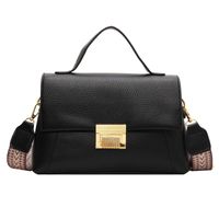 Women's Medium All Seasons Pu Leather Solid Color Classic Style Square Lock Clasp Handbag sku image 1
