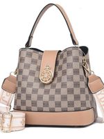 Femmes Moyen Toutes Les Saisons Faux Cuir Plaid Style Vintage Seau Fermeture Éclair Sac Sous Les Bras main image 1