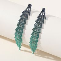 1 Pair Elegant Geometric Color Block Plating Inlay Alloy Rhinestones Drop Earrings main image 8