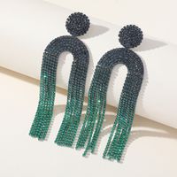 1 Paire Élégant Géométrique Bloc De Couleur Placage Incruster Alliage Strass Boucles D'oreilles sku image 9