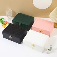 Simple Style Solid Color Pu Leather Wholesale Jewelry Boxes main image 3