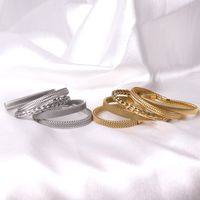 Casual Simple Style Solid Color Stainless Steel Plating Bangle main image 5