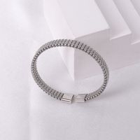 Casual Simple Style Solid Color Stainless Steel Plating Bangle sku image 5