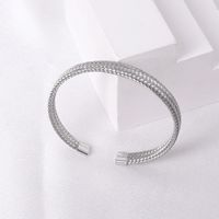 Casual Simple Style Solid Color Stainless Steel Plating Bangle sku image 4