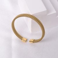 Casual Simple Style Solid Color Stainless Steel Plating Bangle sku image 11