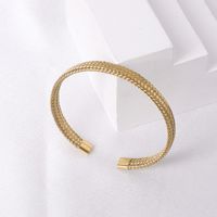 Casual Simple Style Solid Color Stainless Steel Plating Bangle sku image 10