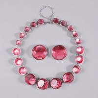 Princess Glam Shiny Round Alloy Plating Inlay Resin Gold Plated Women's Earrings Necklace main image 4