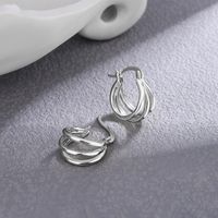 1 Pair Elegant Solid Color Plating Inlay Sterling Silver Zircon Ear Studs main image 1