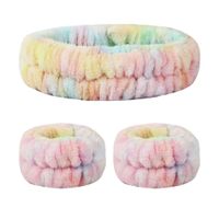 Geometric Stripe Coral Fleece Pleated Hair Band sku image 52