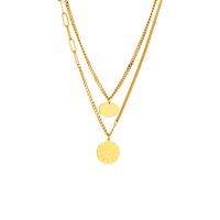 304 Stainless Steel 18K Gold Plated Simple Style Classic Style Layered Plating Solid Color Layered Necklaces main image 5