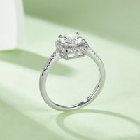 Simple Style Commute Solid Color Sterling Silver Gra Inlay Moissanite White Gold Plated Rings main image 1