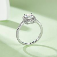 Style Simple Commuer Couleur Unie Argent Sterling Gra Incruster Moissanite Or Blanc Plaqué Anneaux main image 1