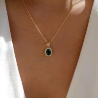 Simple Style Water Droplets Alloy Inlay Artificial Gemstones Women's Pendant Necklace sku image 2
