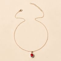 Simple Style Water Droplets Alloy Inlay Artificial Gemstones Women's Pendant Necklace main image 3