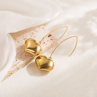 1 Pair Elegant Luxurious Heart Shape Solid Color Irregular Plating Stainless Steel 18k Gold Plated Drop Earrings main image 3