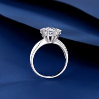 Simple Style Commute Geometric Sterling Silver Plating Inlay Moissanite Zircon Rings main image 4
