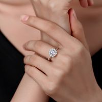 Simple Style Commute Geometric Sterling Silver Plating Inlay Moissanite Zircon Rings main image 3